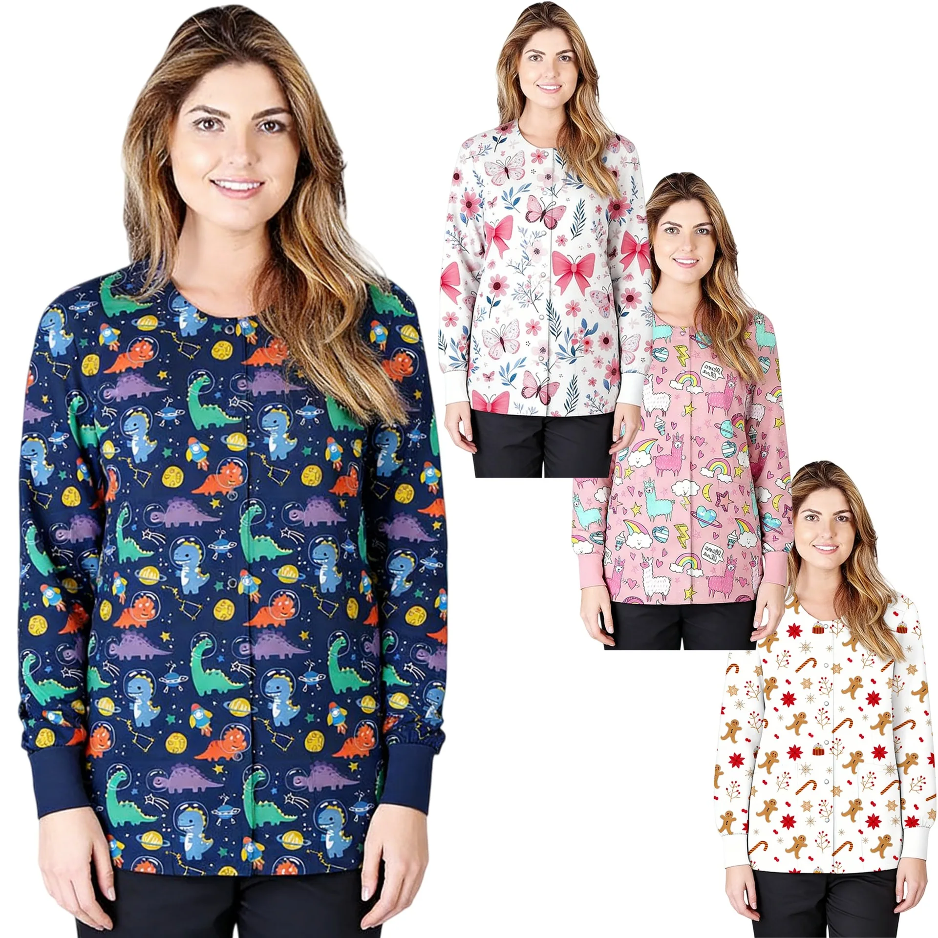 Printed Hand Washing Clothes Outerwear for Hospital Doctors and Nurses Loose Oversized Hand Washing Clothes for Men and Women