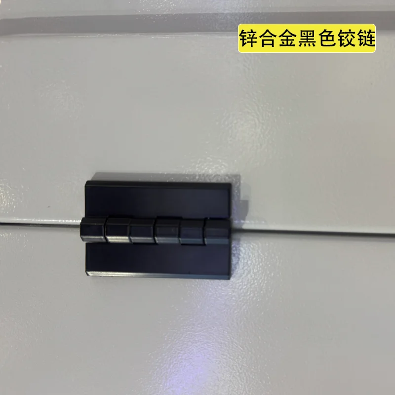 

Industrial Heavy-Duty Black Zinc Alloy Hinge with Six Threaded Bolts for Electrical Cabinet Suitable for Commercial Use