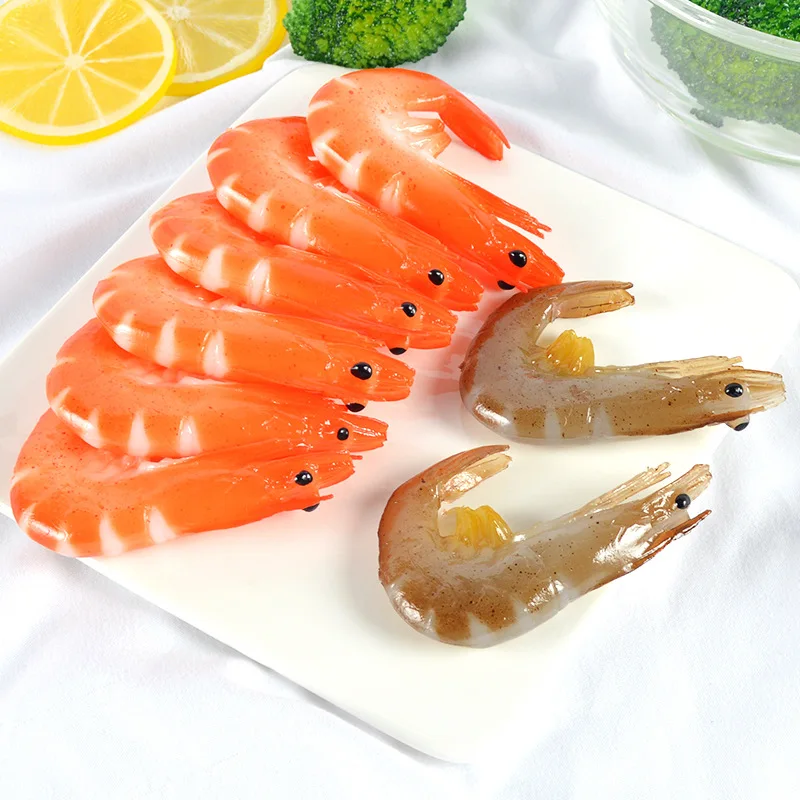 Simulation Shrimp PVC Artificial Seafood Model Seafood Restaurant Display Props Aquatic Products Market Ornaments Party Decor