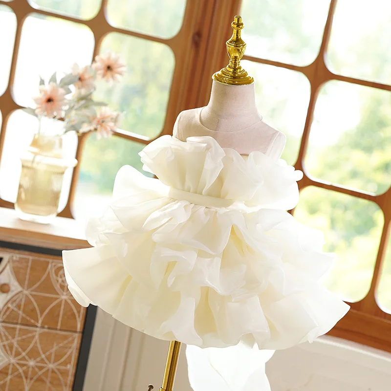 

Girls' Stunning Little Dress Flower Girl Wedding Little Girl's First Birthday Host Piano Performance Princess Dress