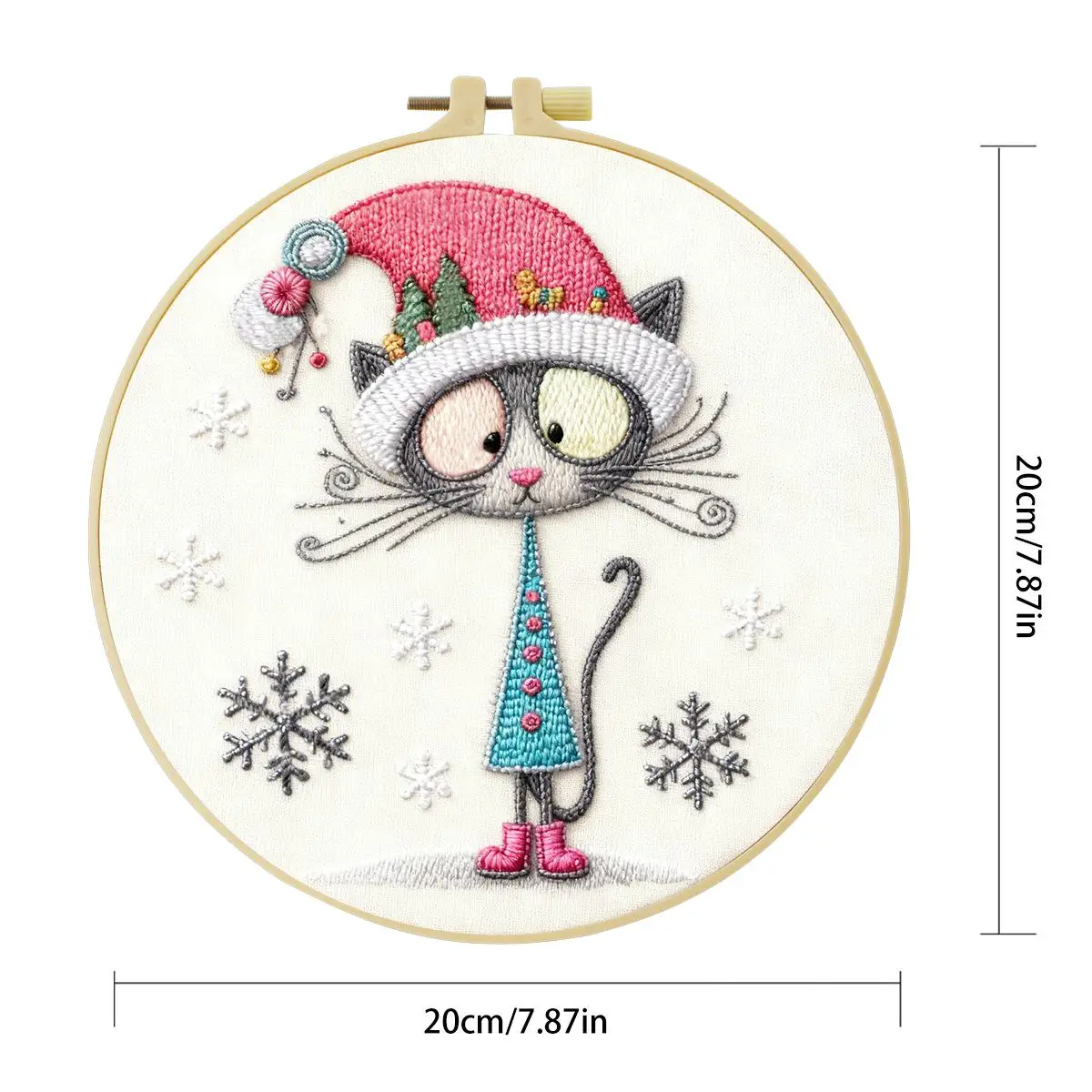 1 Stück 20X20CM/15X15CM 7,87/6,3 Zoll Meerblick Stickerei Starter-Kit DIY-Kit DIY-Stickerei-Set für Anfänger – Detail 3