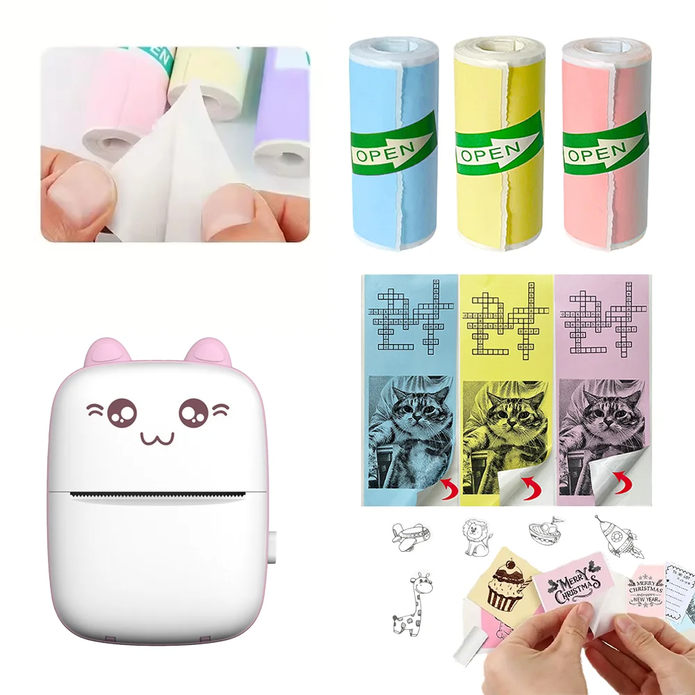 3 Rolls of Mini Printer Paper, Thermal Paper, Printable Stickers for Pocket Thermal Printers for Notes Photos Stickers scrapbook