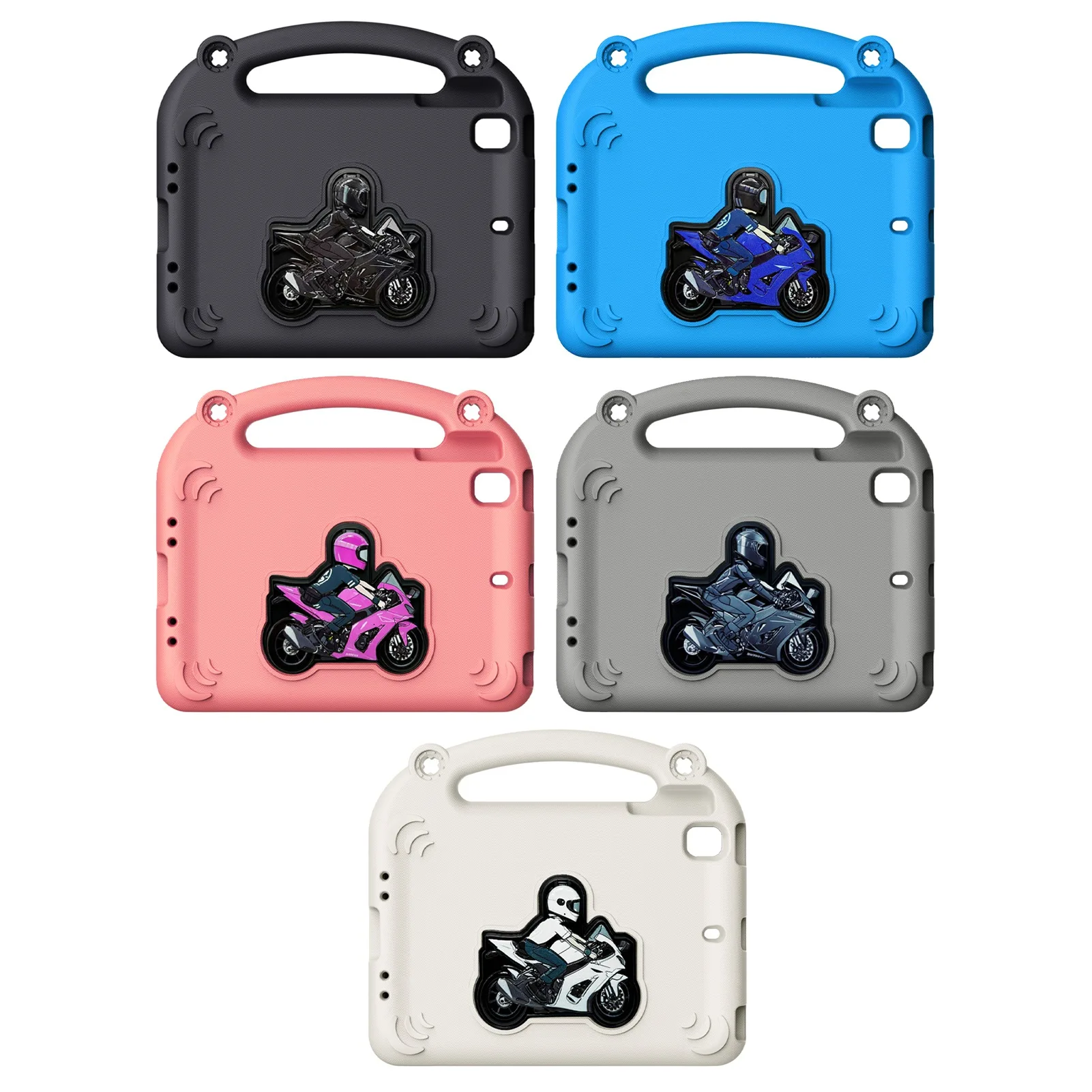 

Protector for Tabletswith Built-in Stand Motorcycle Design EVA Foam Shockproof Protective Case Fits for IPad Mini 1/2/3/4/5 7.9"