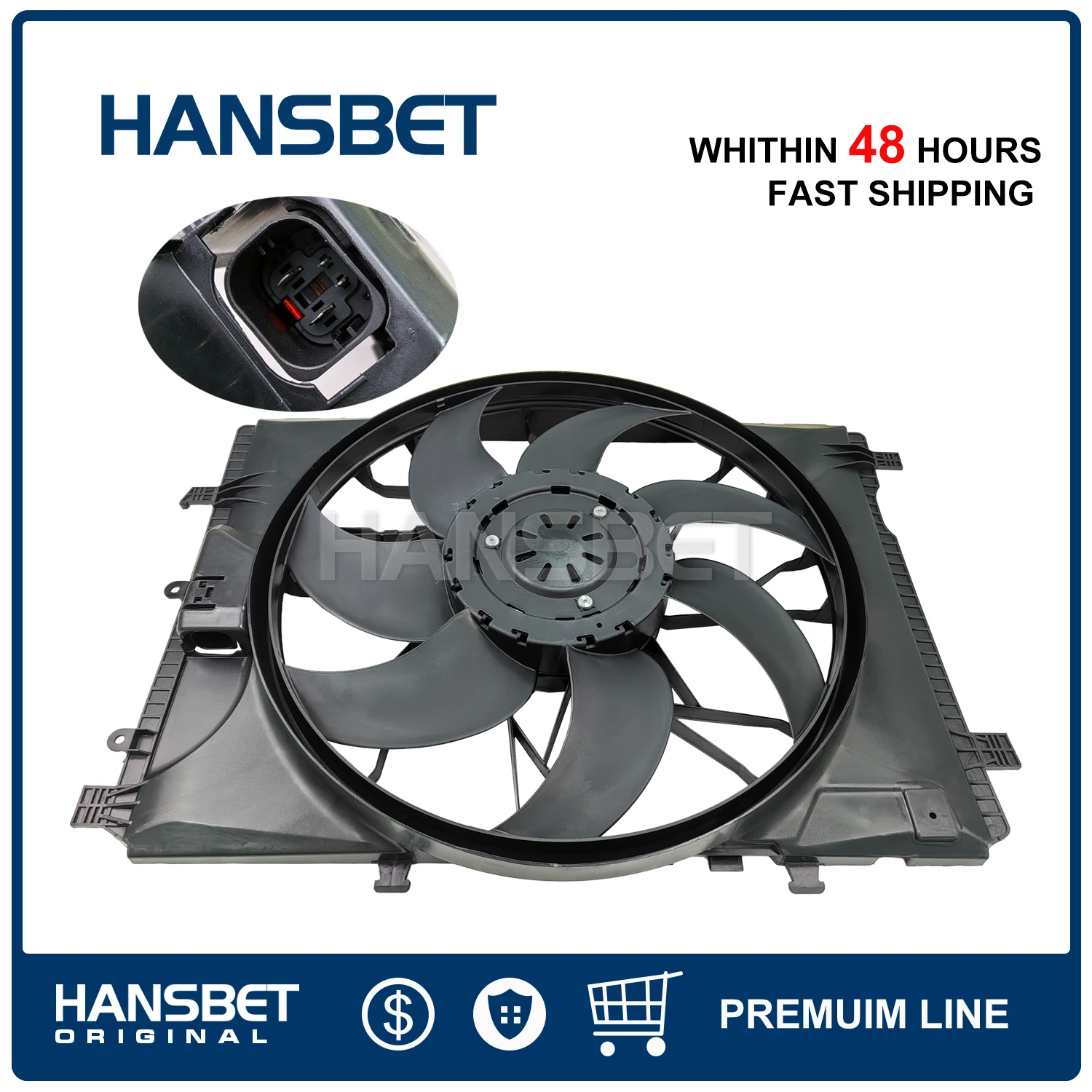 Radiator Cooling Fan Fit Mercedes-Benz E350 E400 C300 C350 SLK350 W204 C250 C350 W212 E350 E500 2045000293 2049066802 HANSBET 