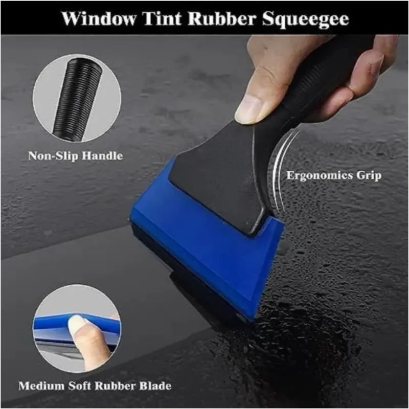 9Pcs Professional Window Tinting Kit with Rubber and Felt Squeegees, Utility Knife, and Vinyl Wrap Tools