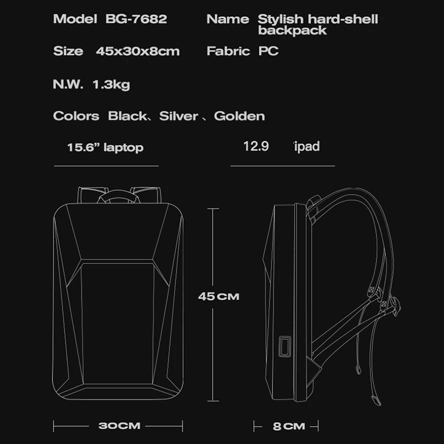 2023 Fashion Men\'s Backpack Multifunction Hard Shell Series Men Anti Theft Waterproof Laptop Male Backpack Business Password