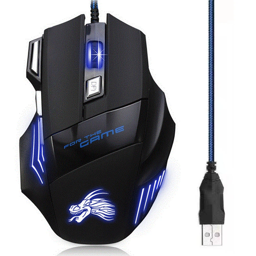 Wired Gaming Mouse Optical RGB Backlight Ergonomic Mouse 7 Buttons USB Mice for PC Computer Laptop Tablet