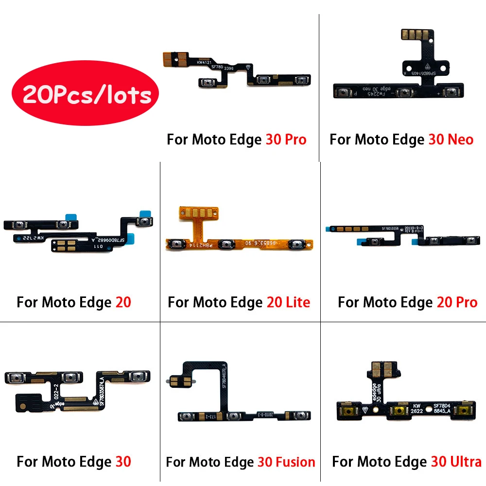 

20Pcs，For Motorola Moto Edge 20 Lite Pro Edge 30 Fusion Neo Ultra Volume Power Switch On Off Button Key Flex Cable