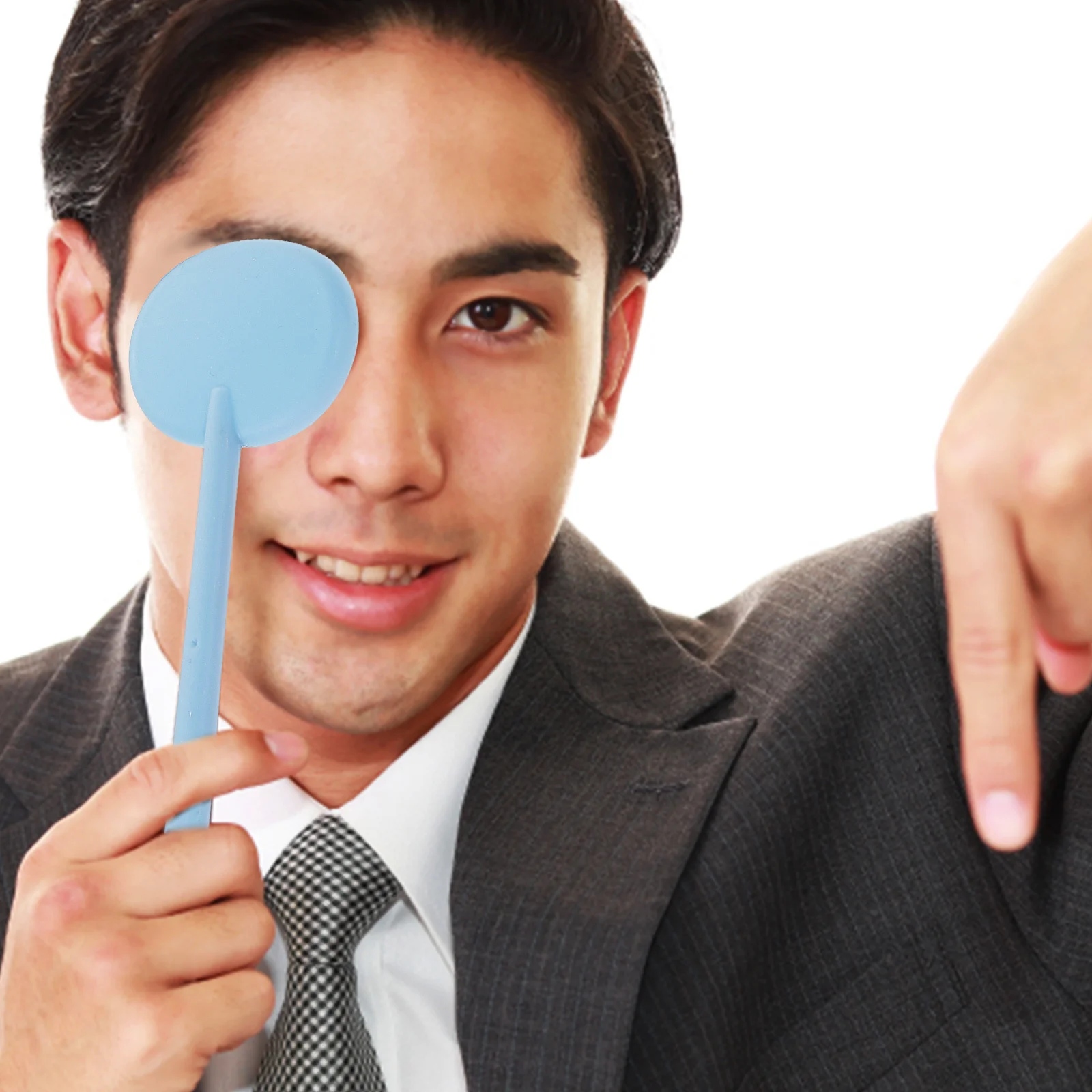 6 قطعة مقبض العين مع مقبض لاختبار الرؤية يده البلاستيك أداة قياس البصر طب العيون غطاء العين نمط عشوائي #6