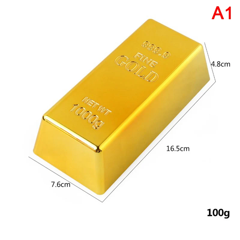 Fake Gold Bar Plastic Golden Paperweight Home Decor Bullion Simulation Decoration Crafts Creative Brick