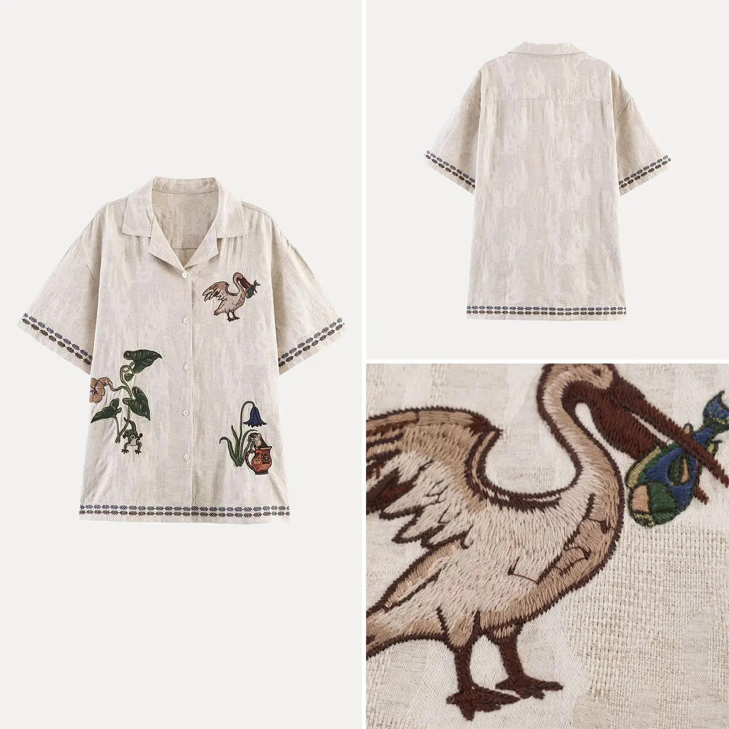 

Men's Tropical Print Vacation Style Short Shirt Loose Fit Summer 2026 Fashion Casual Print Open Cardigan Shirt for Men