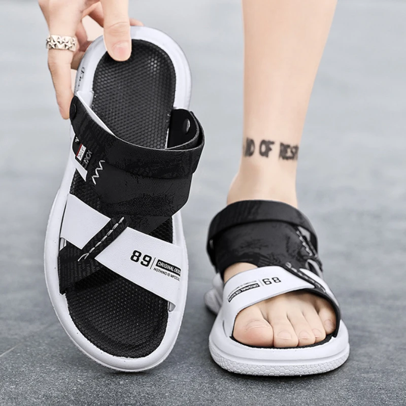 الرجال الاتجاه الصنادل رشاقته لينة وحيد ثنائي الغرض النعال المنزل كتم المضادة للانزلاق الشرائح في الهواء الطلق الشاطئ صندل كاجوال أحذية للرجال