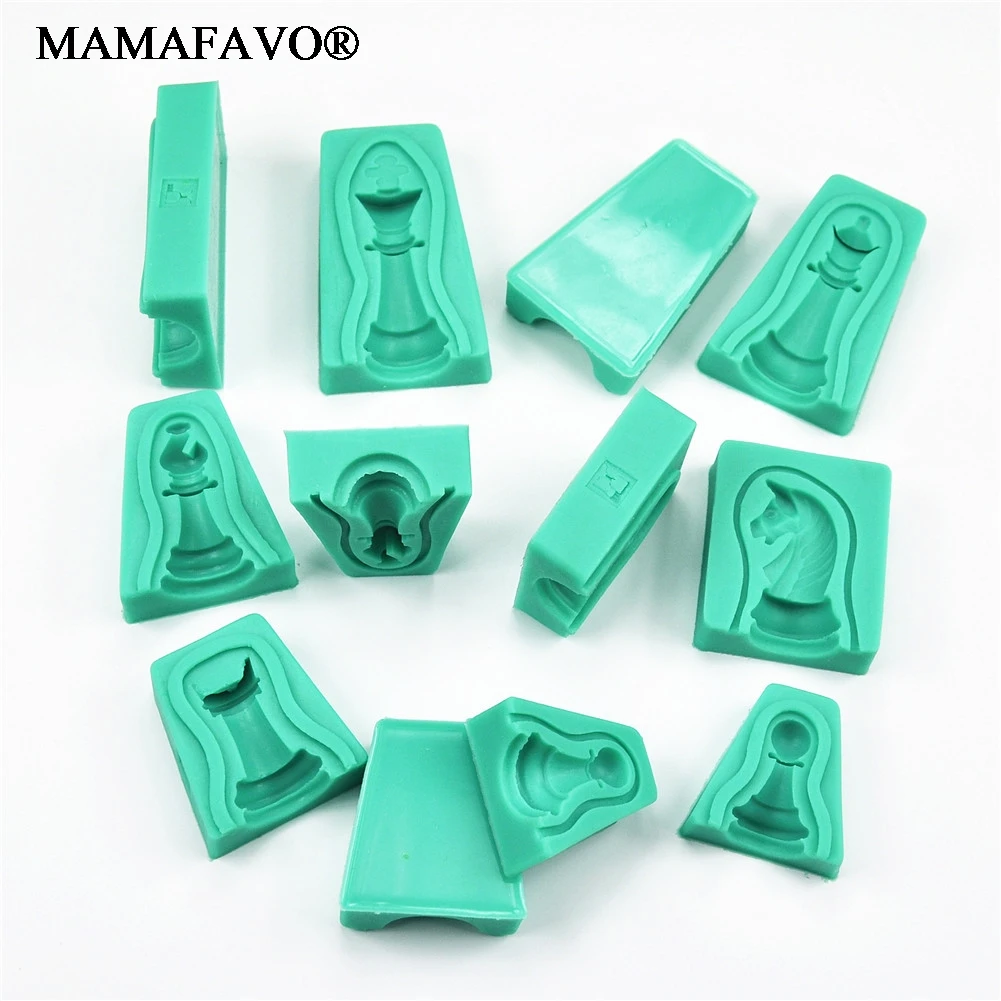 Green Color Chess Soldiers Cooking Tools Cake Decorating Silicone Mold Baking Fondant Sugar Craft Bakery Kitchen Accessories