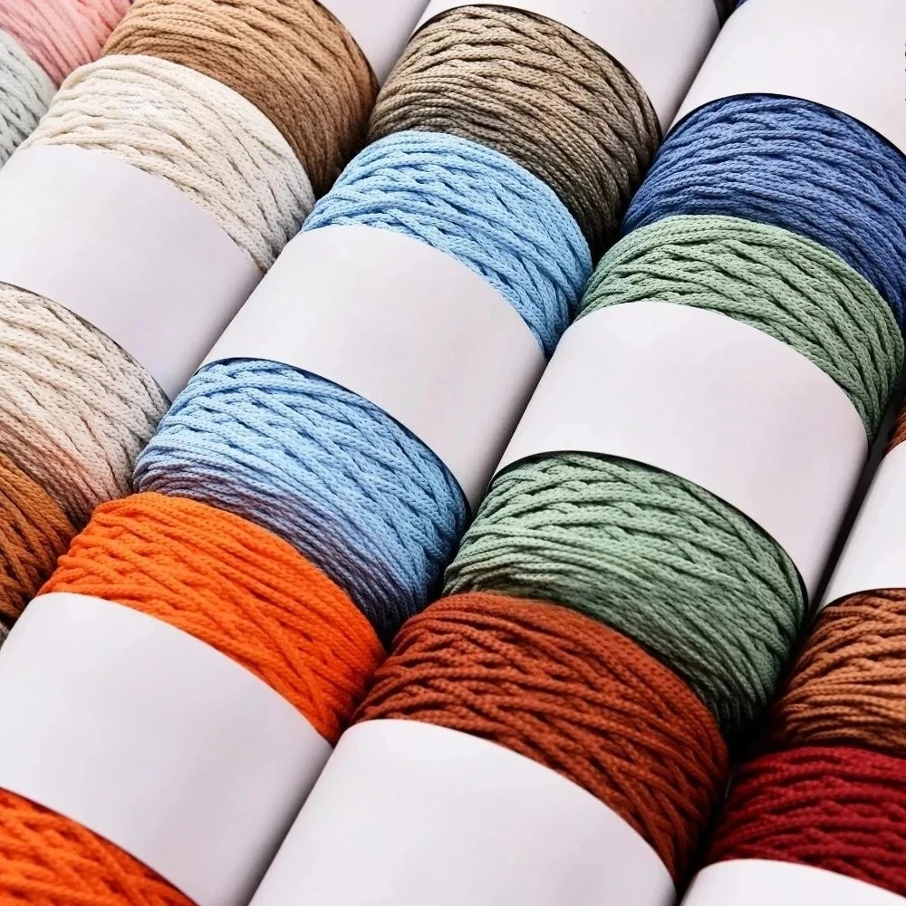 

190Yards 2mm Soft Polyester Macrame Cord Hand Knitting Cord for Summer Bag Making Yarn Rug Making Cord 250g