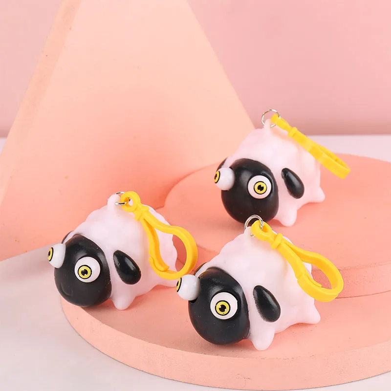 

New Quirky Squeeze Sheep Popping Eyes Keychain Decompression Pinch Fun Squeeze Venting Stress Relieving Toys Children Gift