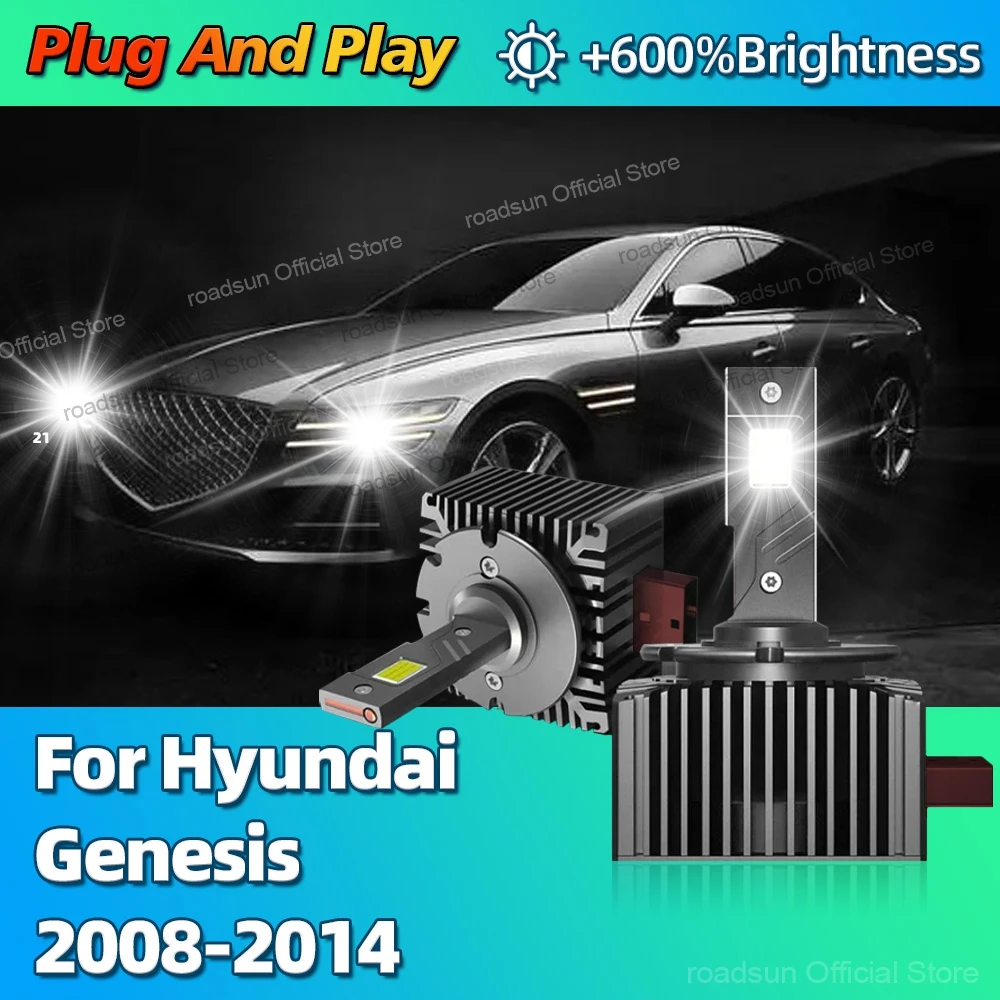 

6000K светодиодные фары HID D1S, сменный автомобильный светильник Canbus для Hyundai Genesis 2008 2009 2010 2011 2012 2013 2014, длительный срок службы