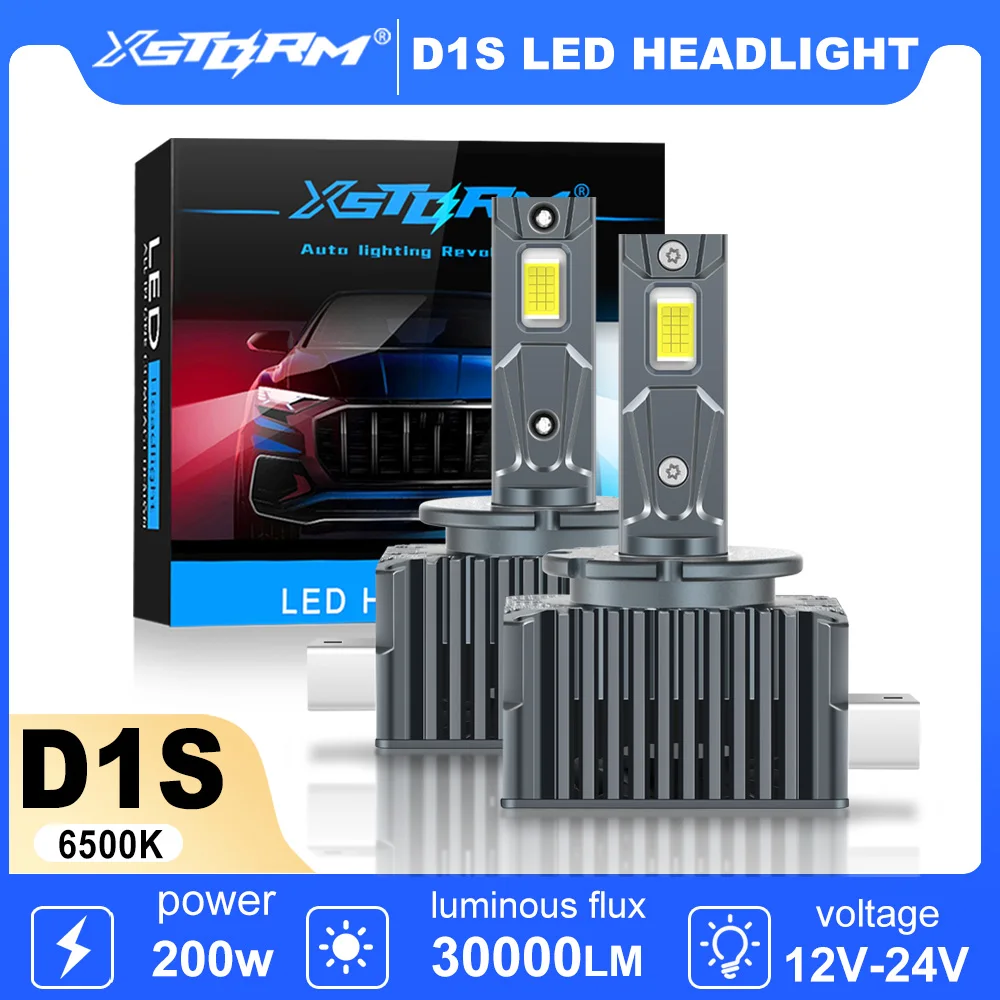 XSTORM D1S Светодиодные фонари D8S D2S Led Canbus D3S D4S Фара автомобиля D1R D2R D3R D4R D8R 200W 30000LM 6500K 12-24V Автоматические фары XSTORM D1S Светодиодные фонари D8S D2S Led Canbus D3S D4S Фара автомобиля D1R D2R D3R D4R D8R 200W 30000LM 6500K 12-24V Автоматические фары