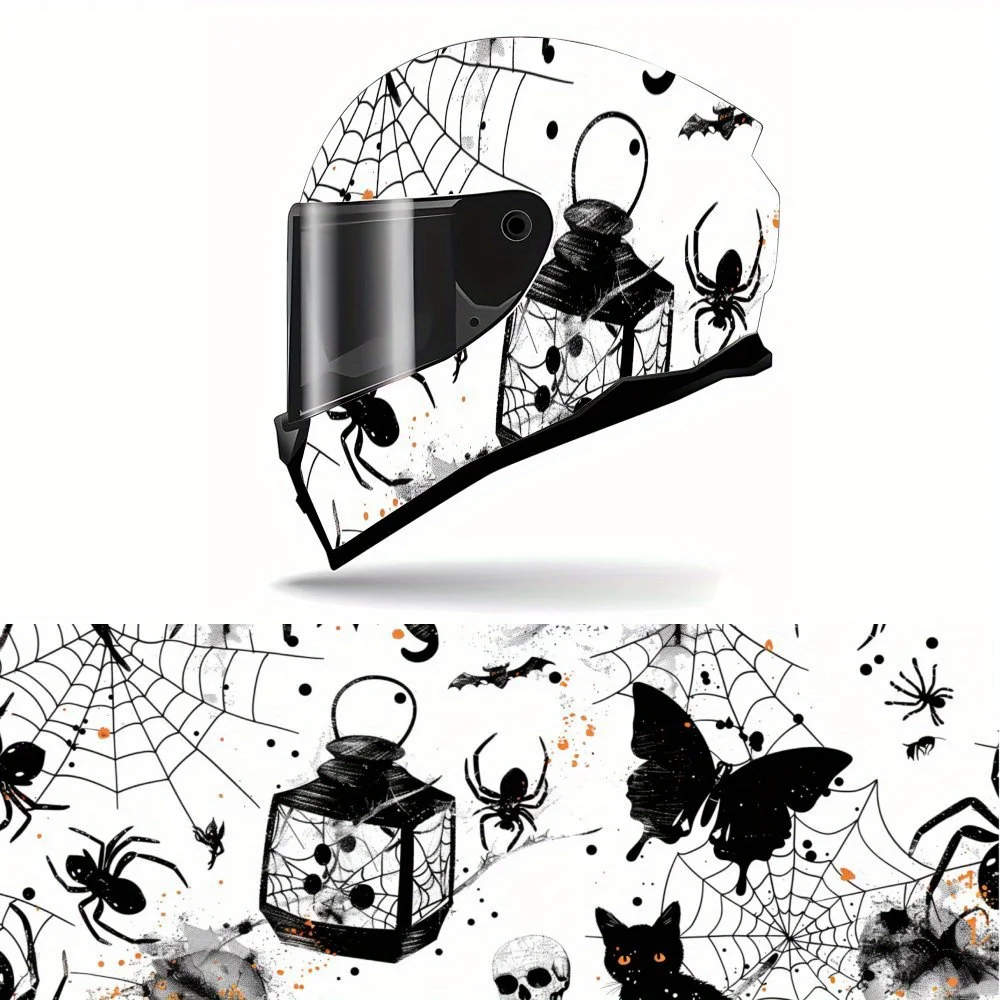 

Ghostly Element Full Face Helmet Vinyl Wrap Sticker, Waterproof Scratch-Resistant Self-Adhesive PVC Decals, Artistic Aesthetic G