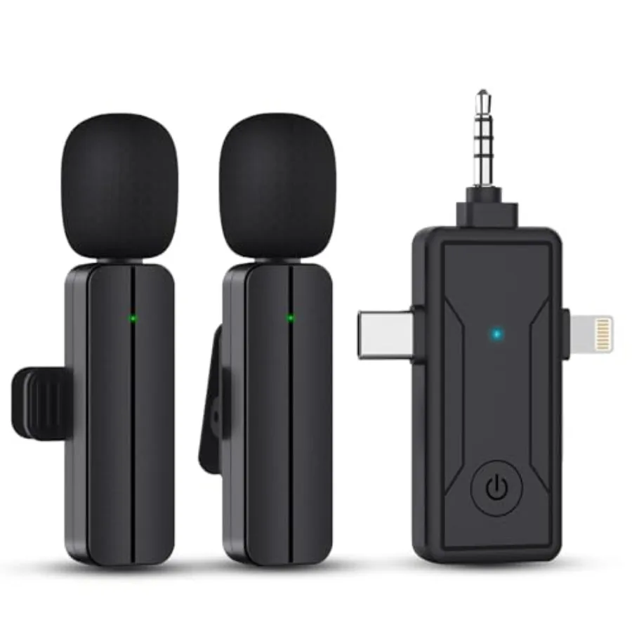 

Беспроводной мини-микрофон 3 в 1, для iPhone, Android, телефона, камеры, Bluetooth, петличный петличный микрофон для видеосъемки, зажим для рубашки, микрофон