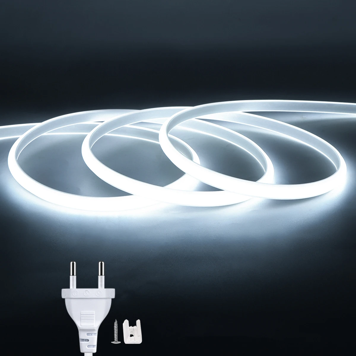 1M-5M 220V COB LED Streifen Licht Wasserdichte COB LED Band US/EU Power Stecker flexible Band Lampe Für Schlafzimmer Küche Outdoor Dekor