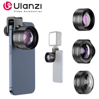 Ulanzi Phone 75mm Macro Lens With Clip Mount 0.5X Ultra Wide Angle External Fisheye Multiplier Lens Camera kit For iPhone 16 15