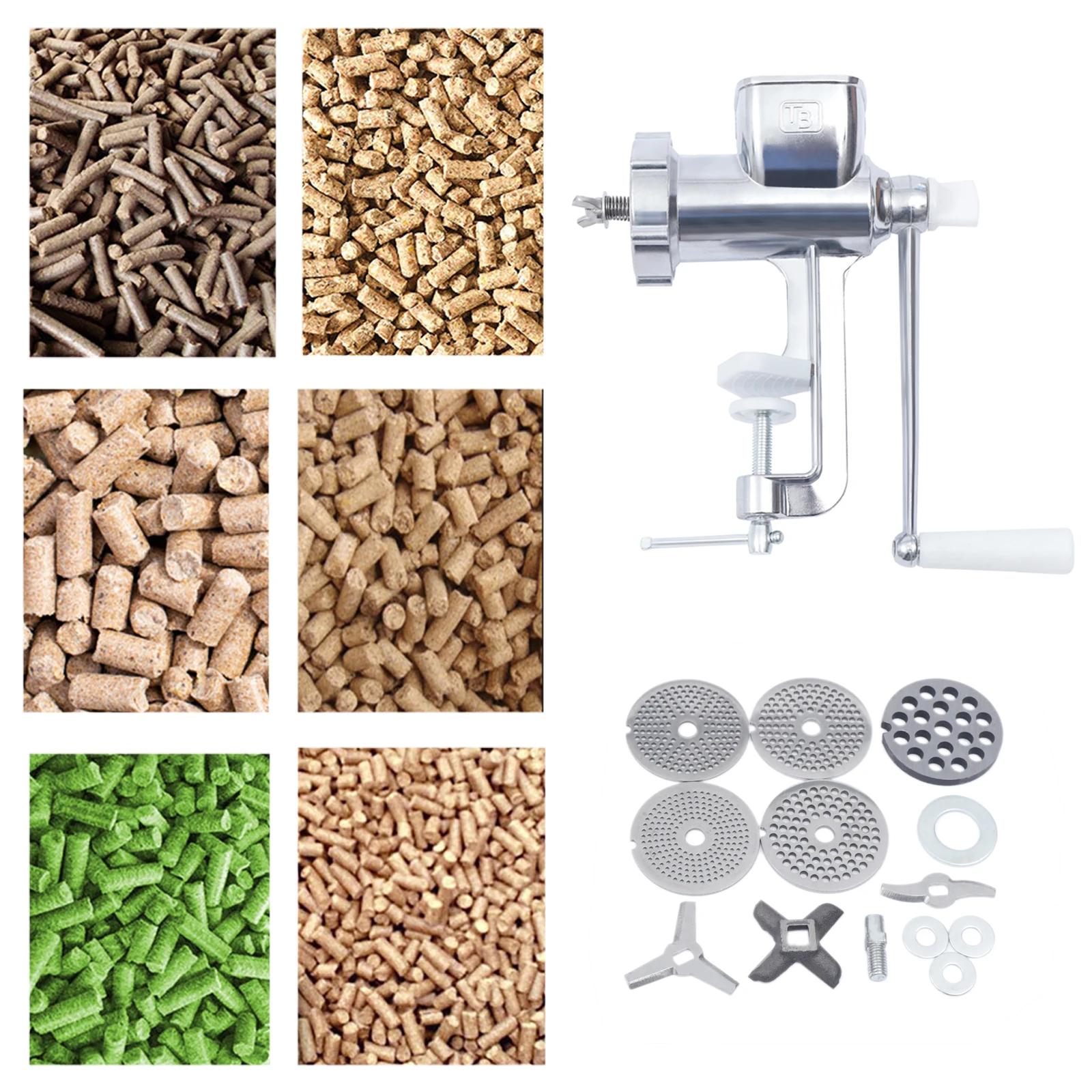 Household Pet Feed Pellet Mill Granulator, Manual Animal Food Maker Pet Feedstuff Processing Tool