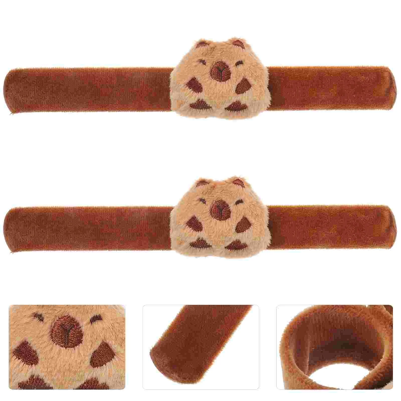 Capybara Kids Slap Bracelets Decor Papa Circle Plush Stuffed Animal