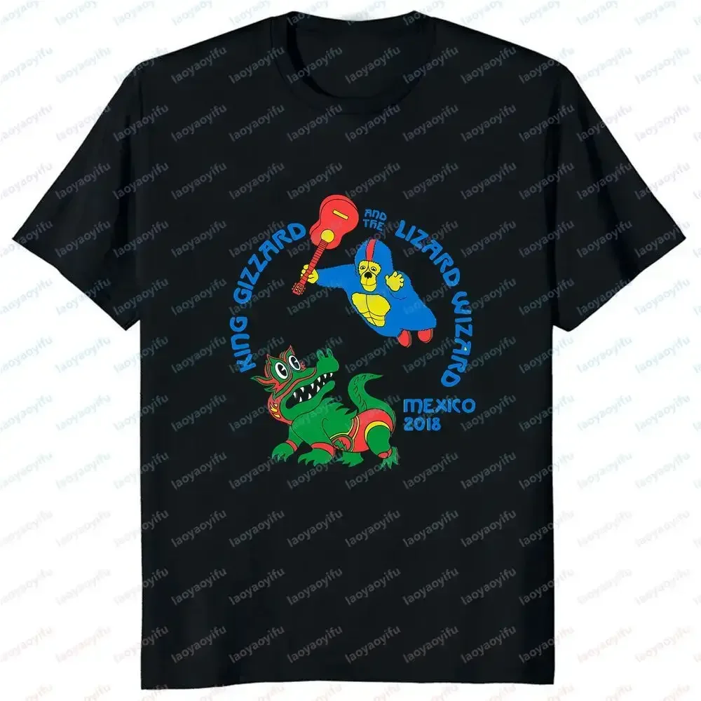 Retro King Gizzard and The Zirard Wizard Printed Long-sleeved Casual T-shirt Suitable for Both Men and Women with A Large Size.