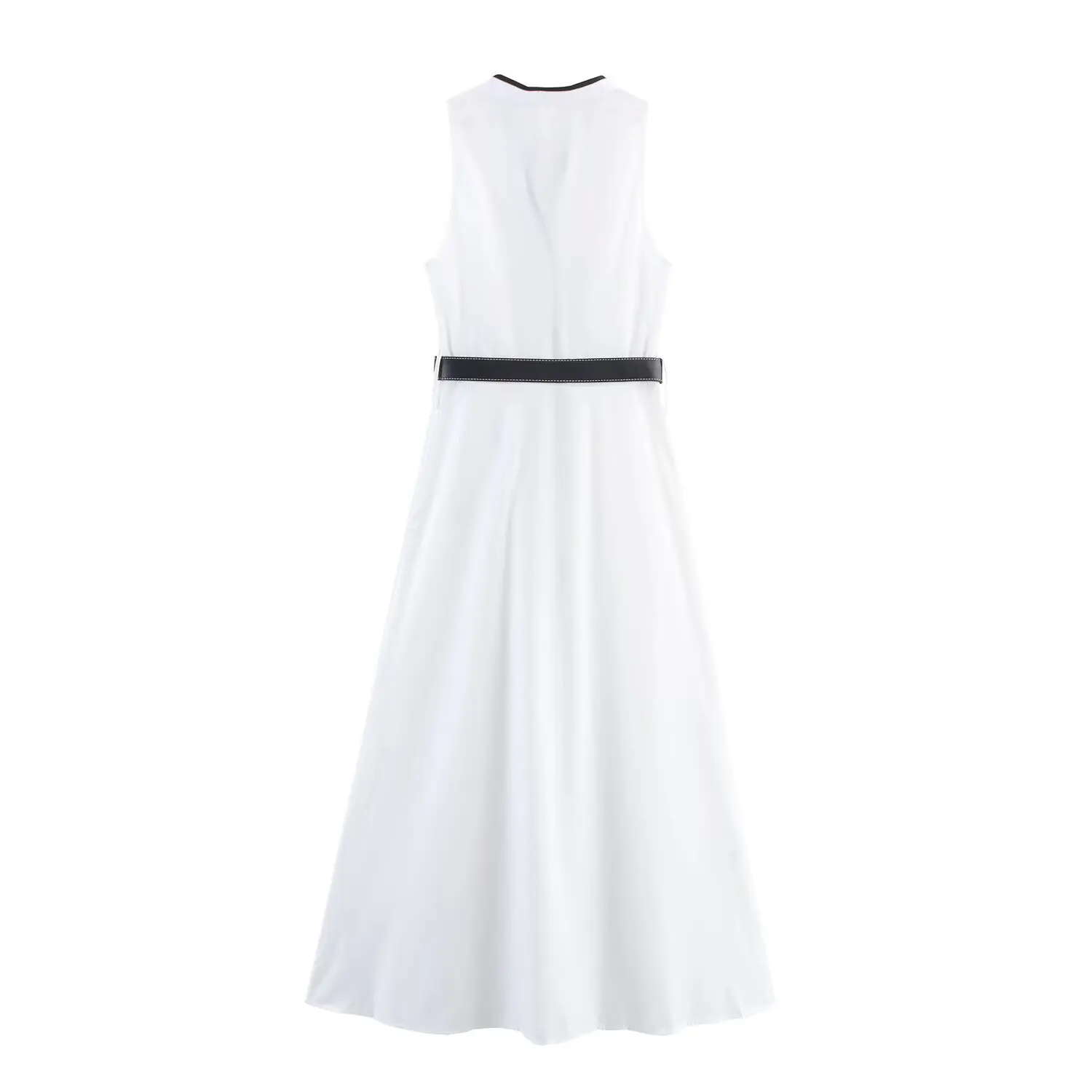 Frauen Herbst Neue Fashion Solid einreiher Gürtel Schmücken Kleid Weibliche Sexy High Street Plissee Midi Ärmelloses Kleid