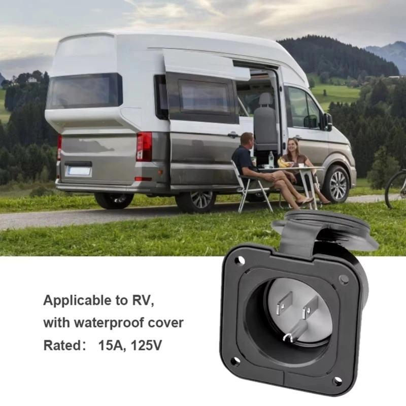H3CE Campers Electrical Outlet 15A 125V Waterproof Shockproof Power Socket Seamless Surfaces Integration