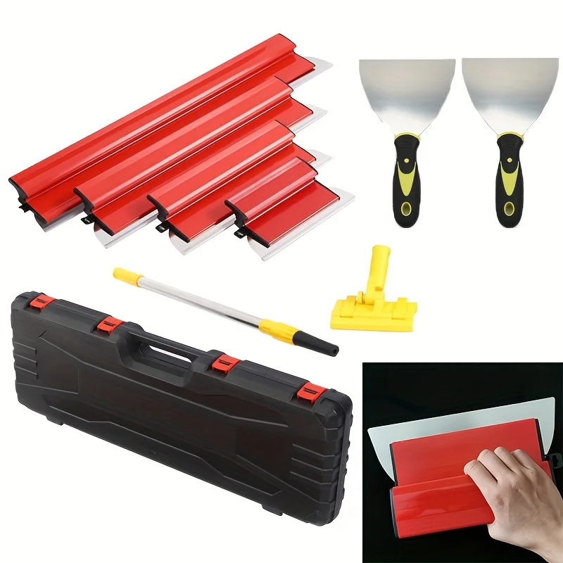 

Drywall Skimming Blade set with a box, 25/40/60/80CM 10" 16" 24"&32"Skimming Blades for Drywall Sheetrock WallBoard
