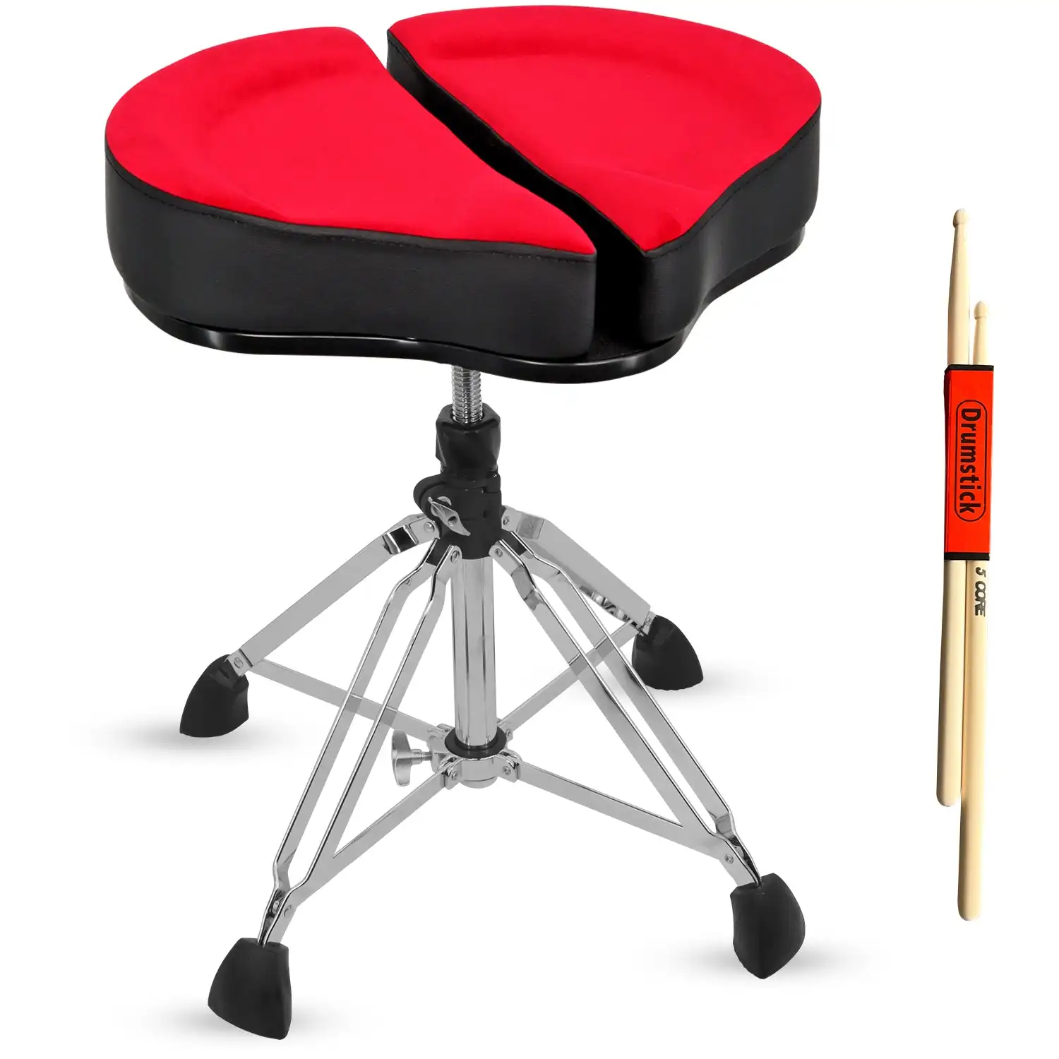 

5 Core Drum Throne Adjustable Soft Guitar Stool Drummer Seat DS GT RED-VEL