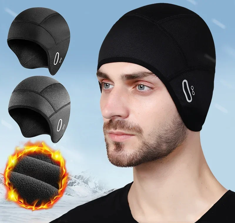 

2023 Winter Warm Cycling Cap for Men Windproof Sports Bicycle Motorcycle Balaclava Hats Velvet Bike Face Cover Male Hiking Hat