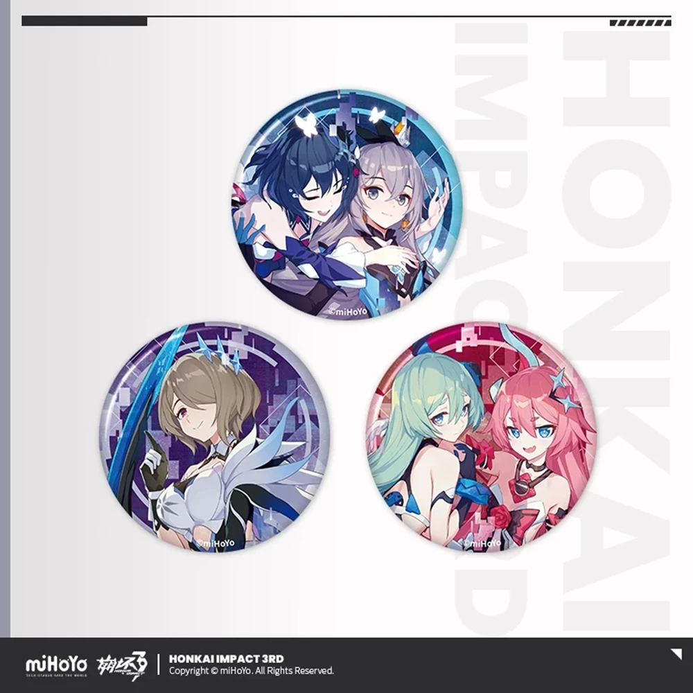 Official miHoYo/Honkai Impact 3 Licensed Anime Valkyrie Series Game Merchandise Metal Badge Set Brooch Accessories Gift 4