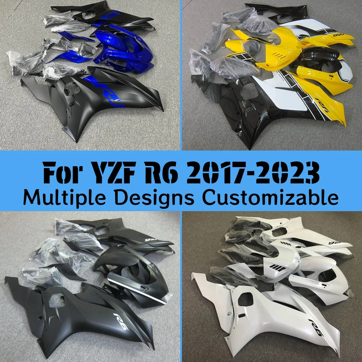 

Rebuild Motorcycle Fairings YZFR6 2017-2023 Motorcycle Fairing Kit Injection Cowling for YAMAHA YZFR6 17-23