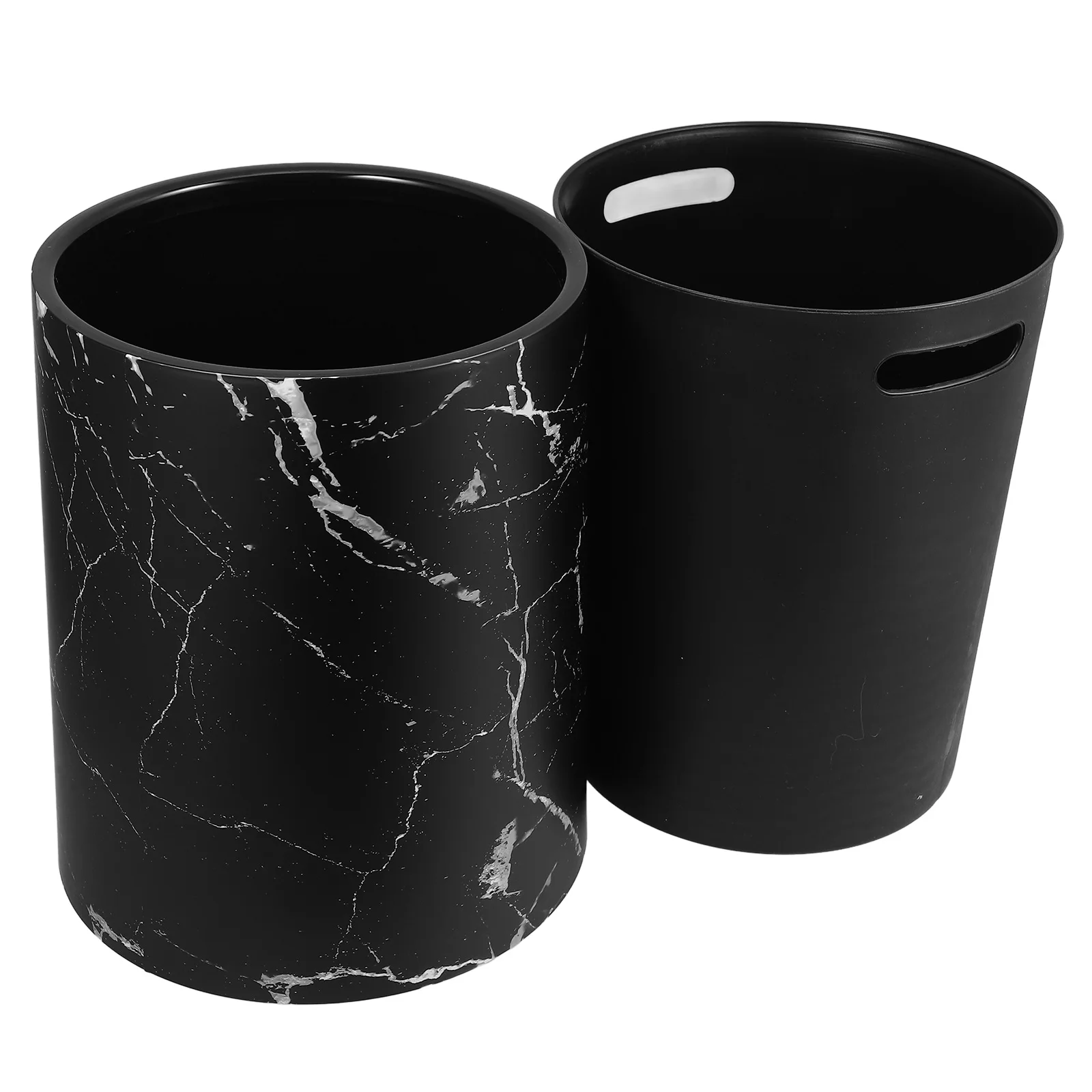 

Marble Waste 12L Black Medium Double Layer Trash Waste Storage Bin Can for Home Office Bathroom Garbage Storage Container
