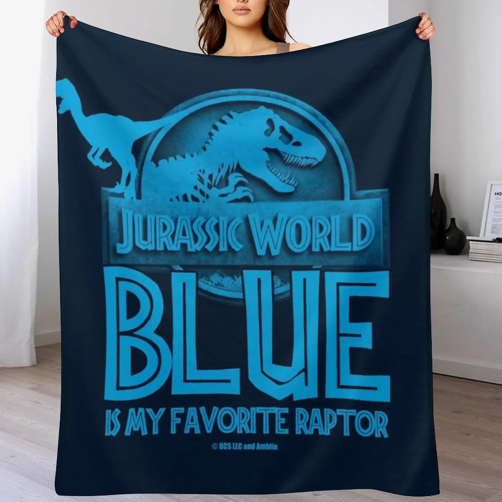 

Jurassic World - Blue is my favorite raptor Throw Blanket Multi Use Warm Blanket for Living Room Bedroom