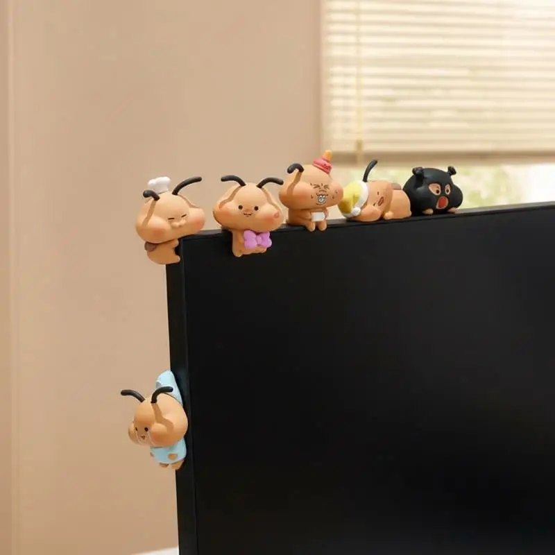 Cute Cartoon Bug Figurine Funny Animal Decor For Computer: Monitor Edge Car Dashboard TV Desk Ornament