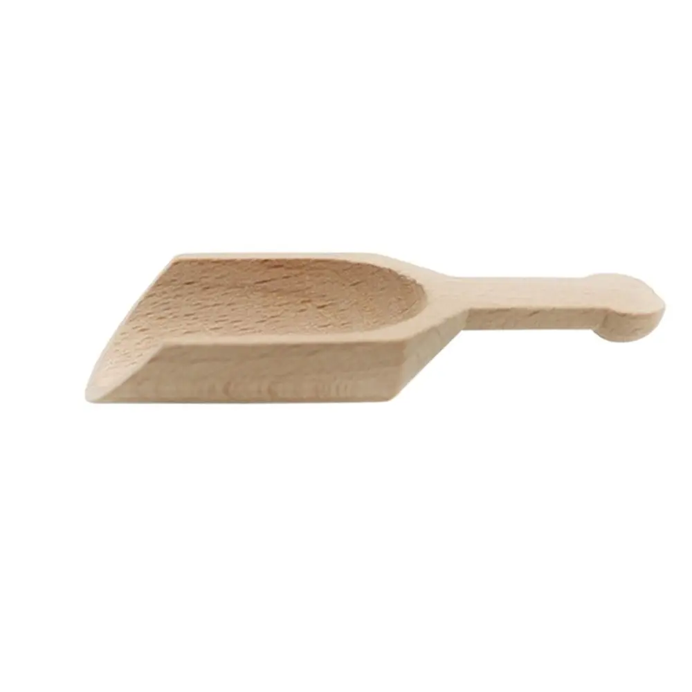 1Pcs Mini Beechwood Spoon Shovel Wooden Bath Salt Spoon Coffee Honey Sugar Tea Leaf Condiment Scoop Crafts Kitchen Accessories