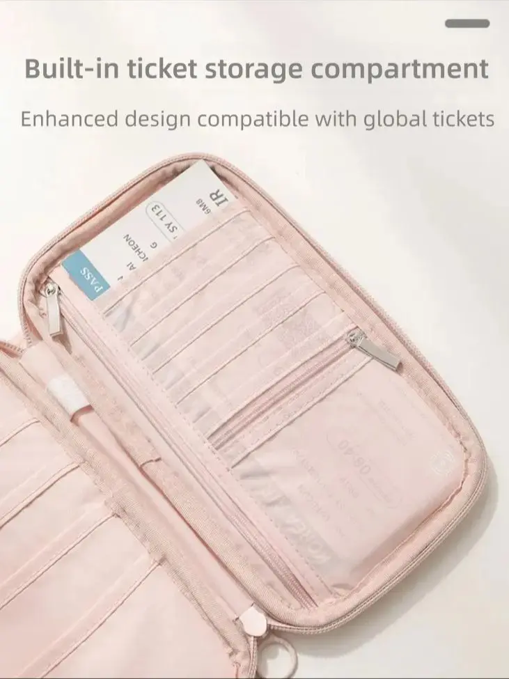 RFID Blocking Passport Holder Travel Wallet Durable Anti-Theft Card Slots Protective Case Flights Travel Organizer for Women Men