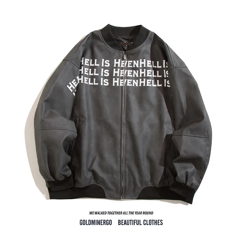 

Уличная куртка в стиле ретро с принтом-буквой, воротником-стойкой, свободного кроя, функциональная верхняя одежда для мужчин и женщин, полиэстер, длинная...