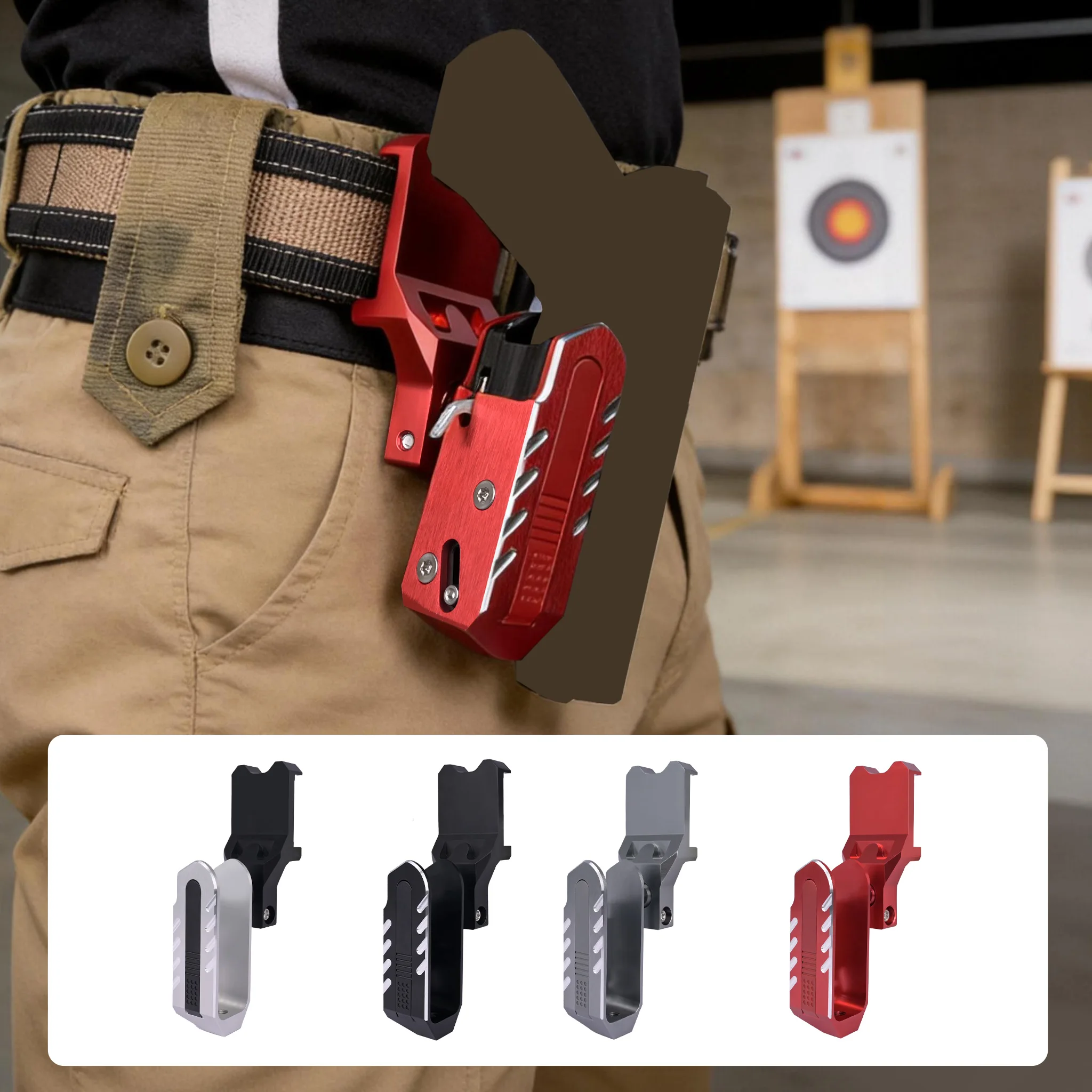 IPSC Ambidextrous Competition Holster with Thigh Pad, Adjustable Ride Cant & Height Race Holster for Glock 1911 STI CZ Pistols
