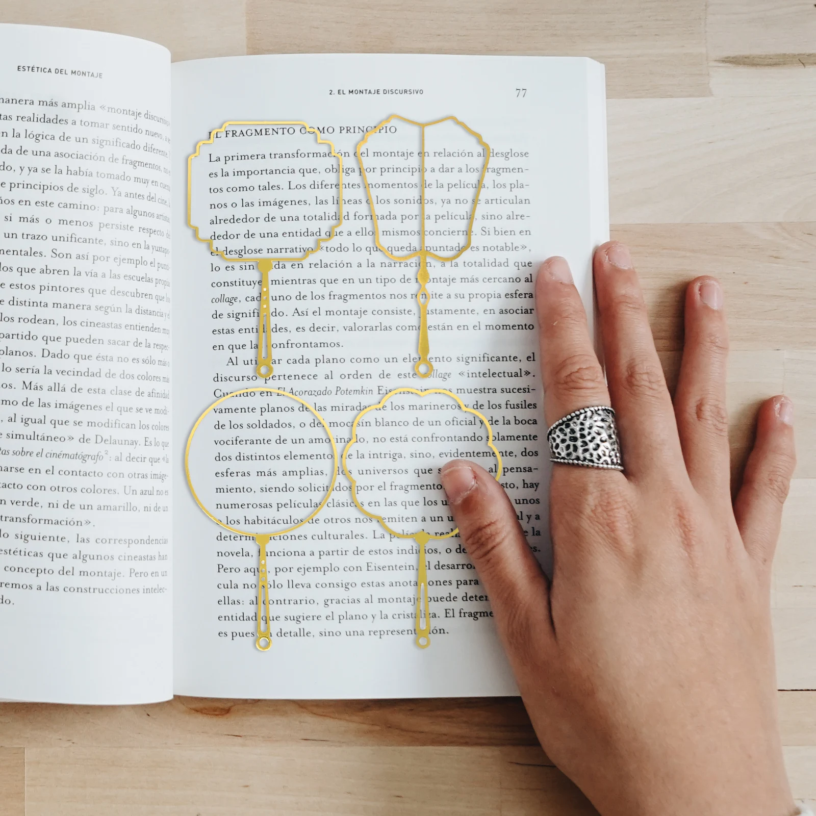 4 Pcs Metal Fan Bone Bookmark Beautiful Unique Bookmarks Aesthetic Golden for Women Woman