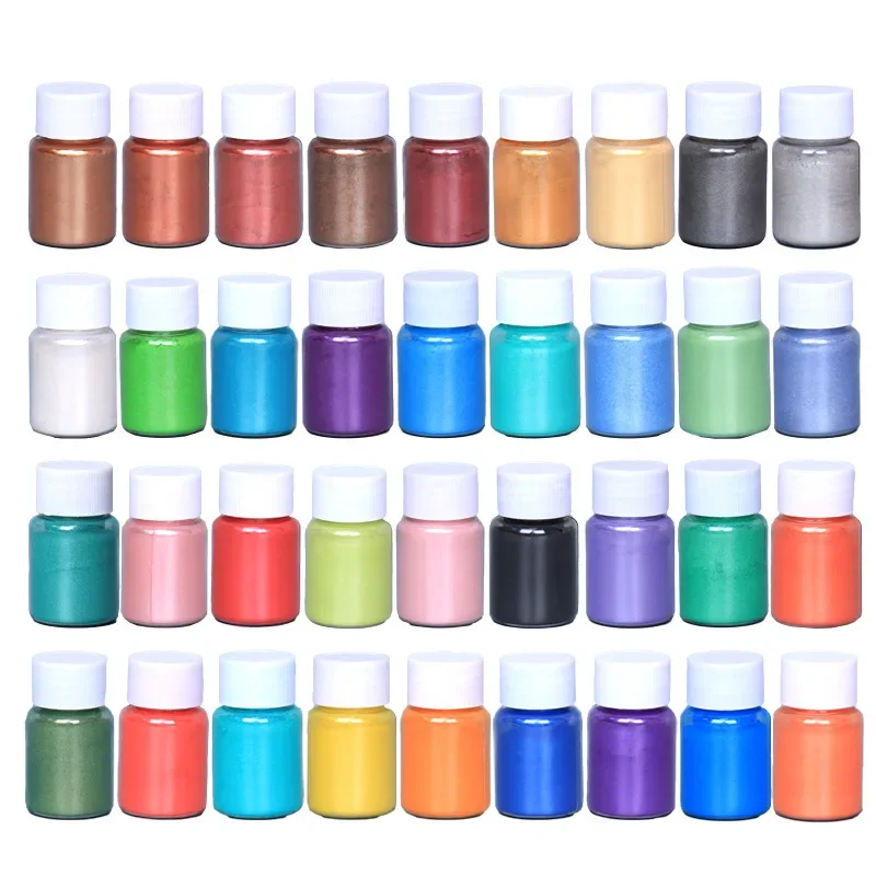 36Colors Cosmetic Grade Pearlescent Natural Mica Mineral Powder Epoxy Resin Dye Pearl Pigment DIY Jewelry Crafts Making Accesso