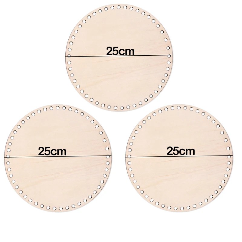10-30cm Wooden Crochet Basket Base Bottom Round Square Wooden Base DIY Handmade Crochet Basket Weaving Knitted Bag Board