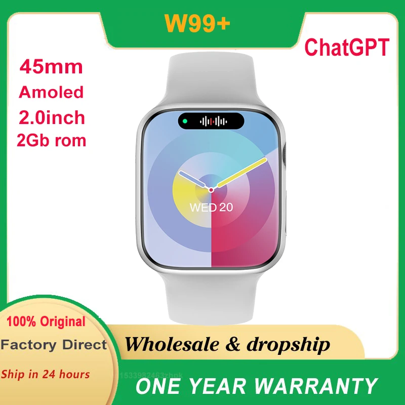 Original W99+ Smart Watch Amoled 2Gb 2.0'' 45MM Compass NFC Game BT Call Music Player + W99 Plus Sport Smartwatch Men Women