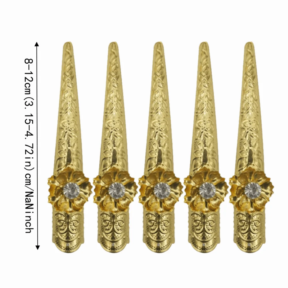 10 Stück verstellbarer Fingerring mit hohlem Design im antiken Stil, Fingernagelring im Vintage-Stil, Knöchelring für lange Nägel – Detail 1