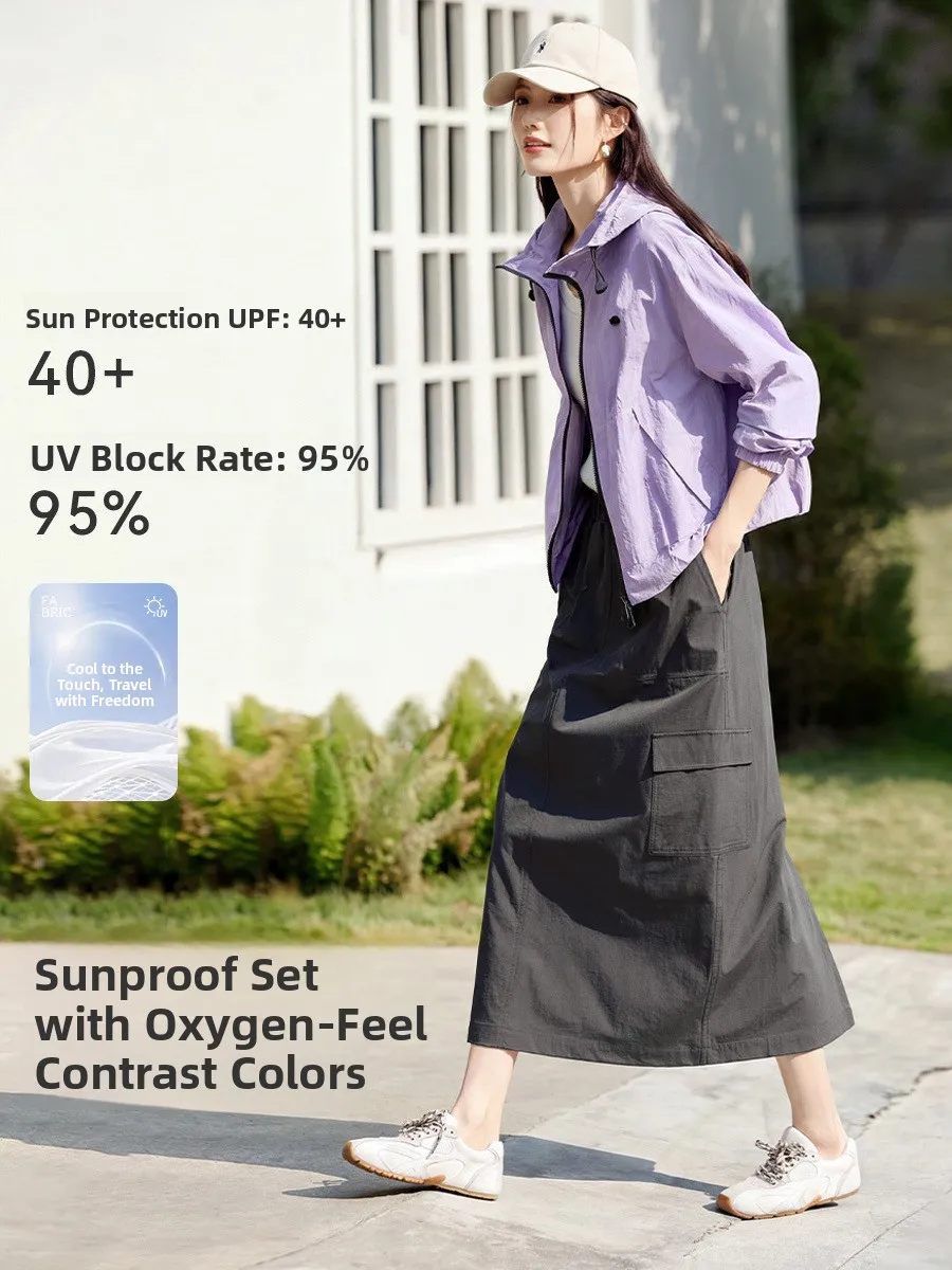 

XWI Spring 2026 Women's Outdoor Casual Sportswear Set Hoodie Straight Skirt Two-Piece Ensemble Ele Sle Moderate Thin