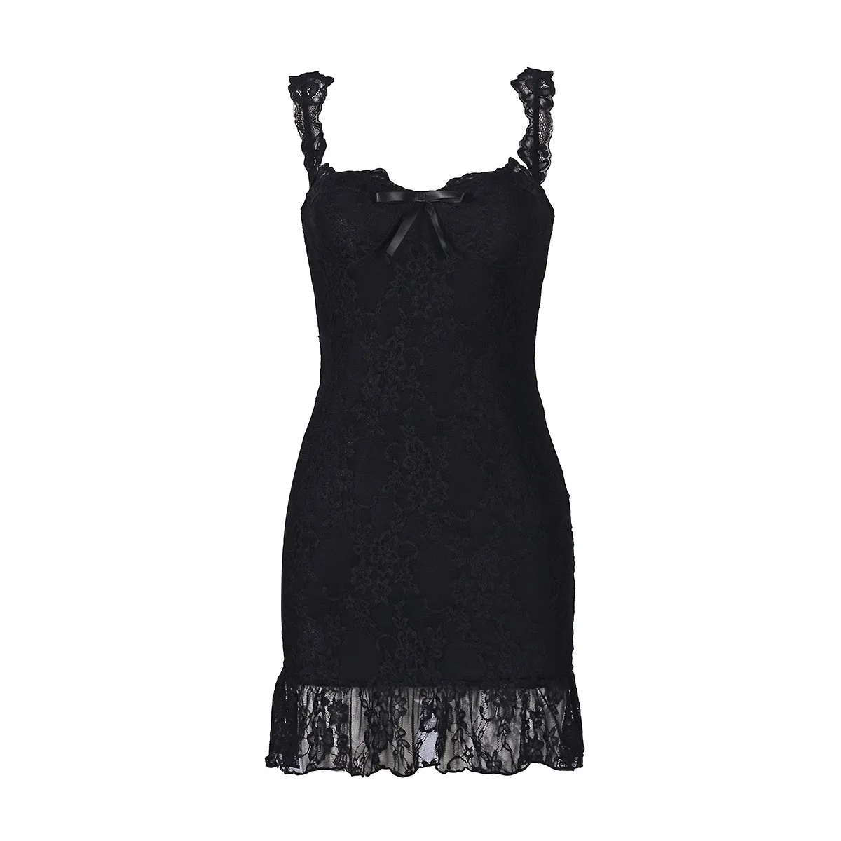 

Hot Lingerie Dress Lace Spaghetti Strap Dresses Women's Sexy Lingerie Dress Corset Bodice Slip Dress Fish Tail Hem Lingeries