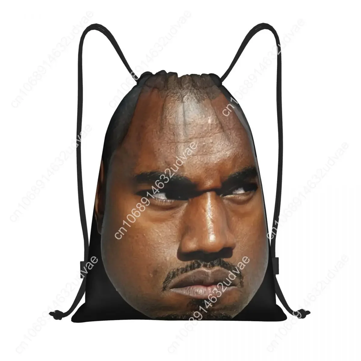 Custom Funny Kanye West Meme Drawstring Backpack Women Men Sport Backpack Laptop Rapper Music Producer School Bag